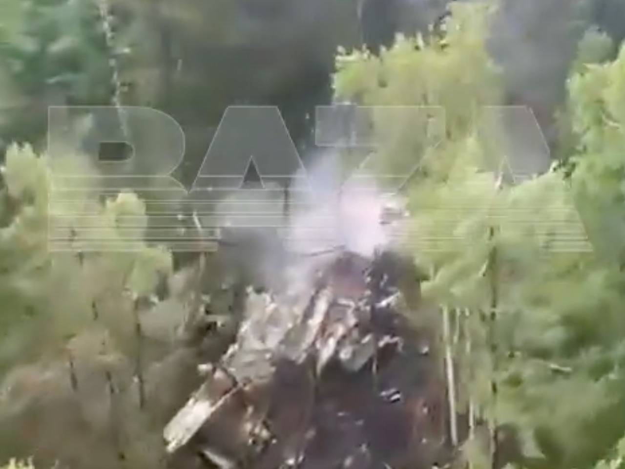 Обломки разбившегося в России самолета Ан-24 попали на видео