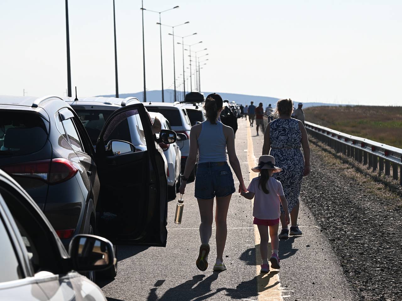 Рекордная пробка у Крымского моста