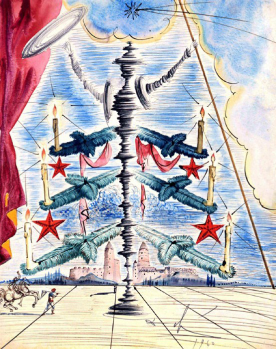 Рождественские открытки Сальвадора Дали &mdash; праздничное настроение от гения сюрреализма